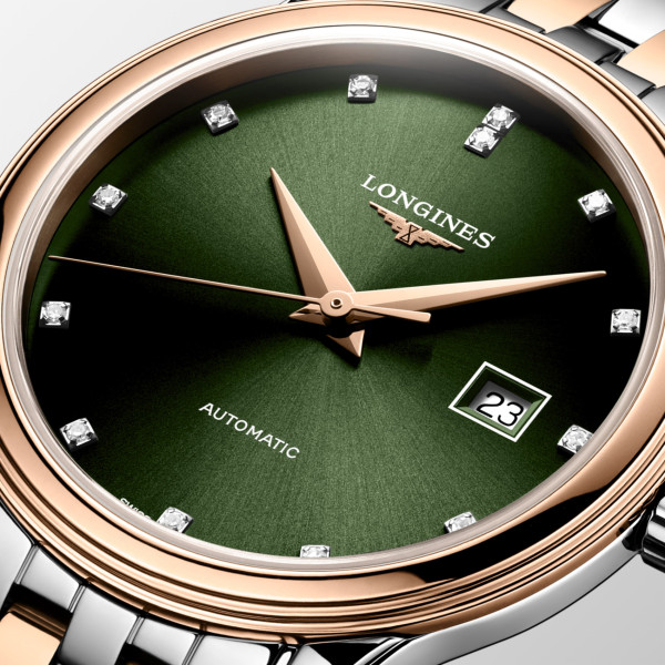 Montre Longines Flagship classic 30 mm Automatique Cadran Vert soleillé Bracelet Acier