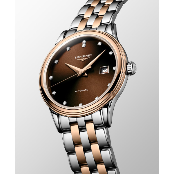 Montre Longines Flagship classic 30 mm Automatique Cadran Brun "soleil" Bracelet Acier