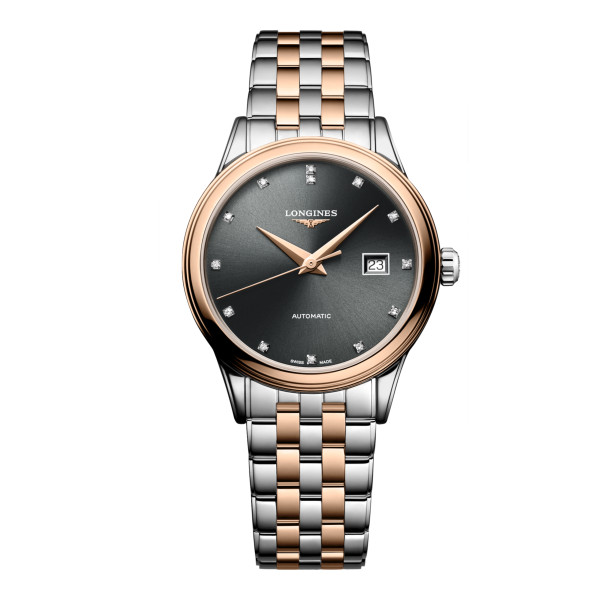 Montre Longines Flagship classic 30 mm Automatique Cadran Sunray anthracite Bracelet Acier