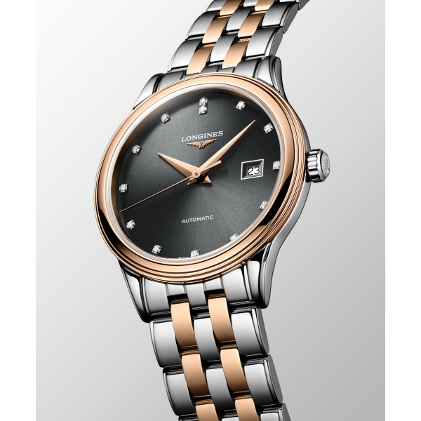 Montre Longines Flagship classic 30 mm Automatique Cadran Sunray anthracite Bracelet Acier