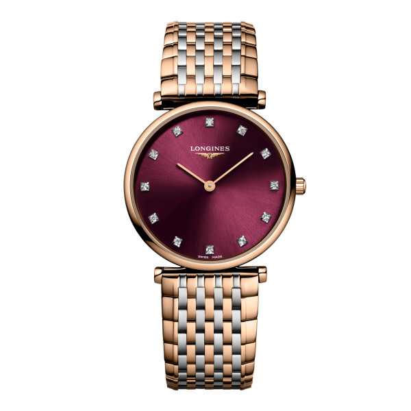 Montre Longines La grande classique de longines 29 mm Quartz Cadran Rouge Bracelet Acier