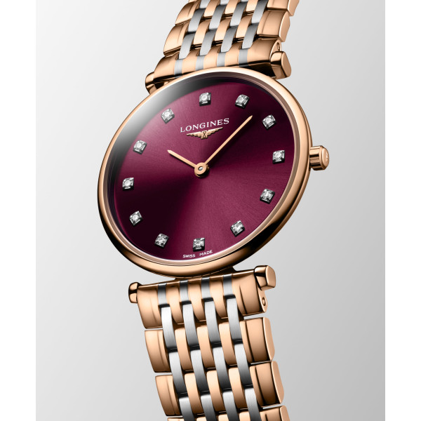 Montre Longines La grande classique de longines 29 mm Quartz Cadran Rouge Bracelet Acier