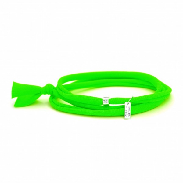 Bracelet Gresy's Sunny 1 diamant, argent rhodié Vert fluo