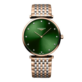 Montre Longines La grande classique de longines 38 mm Quartz Cadran Vert soleillé Bracelet Acier