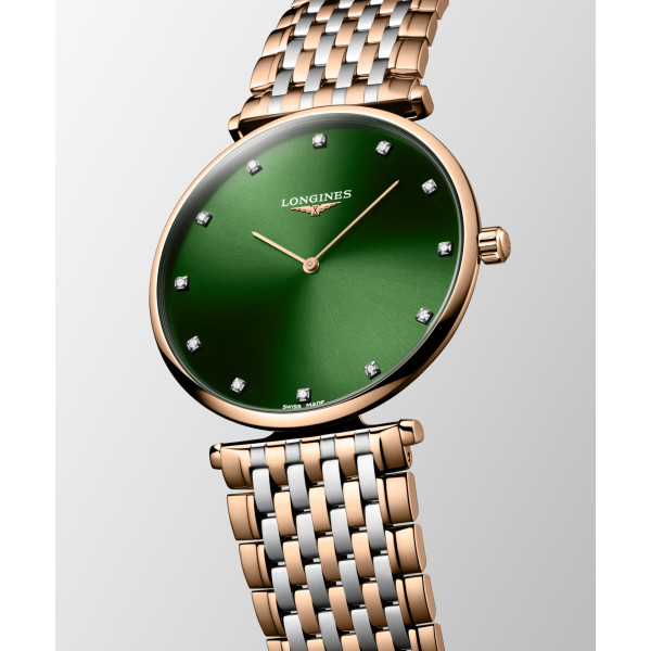 Montre Longines La grande classique de longines 38 mm Quartz Cadran Vert soleillé Bracelet Acier