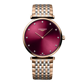 Montre Longines La grande classique de longines 38 mm Quartz Cadran Rouge Bracelet Acier