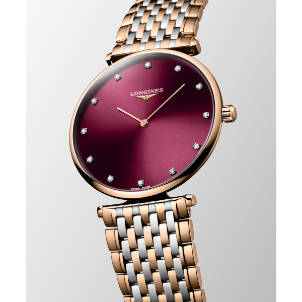 Montre Longines La grande classique de longines 38 mm Quartz Cadran Rouge Bracelet Acier