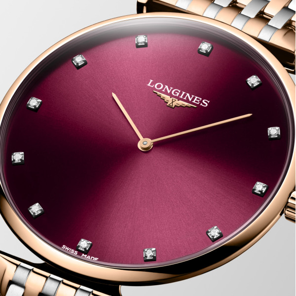 Montre Longines La grande classique de longines 38 mm Quartz Cadran Rouge Bracelet Acier