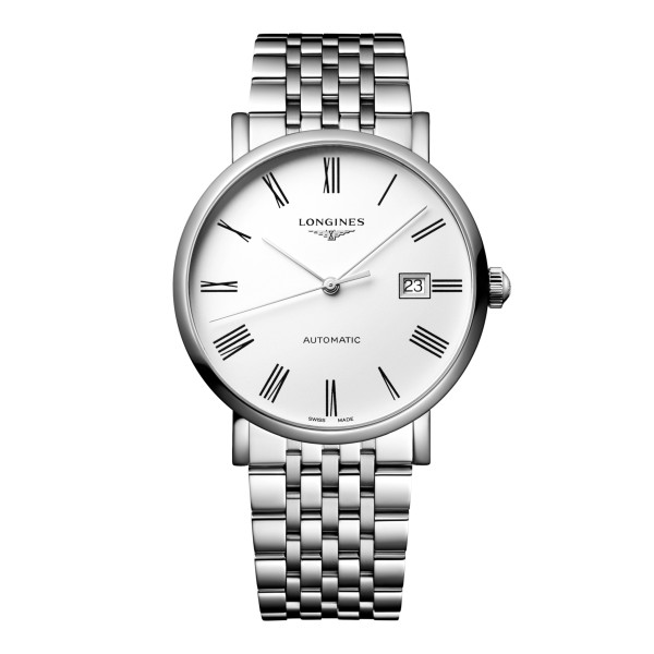 Montre Longines Longines elegant collection 39 mm Automatique Cadran Blanc mat Bracelet Acier
