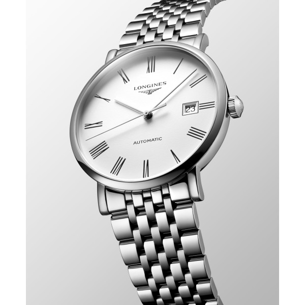 Montre Longines Longines elegant collection 39 mm Automatique Cadran Blanc mat Bracelet Acier