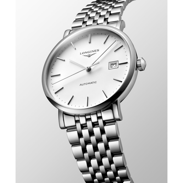Montre Longines Longines elegant collection 39 mm Automatique Cadran Blanc mat Bracelet Acier