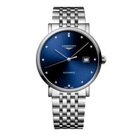 Montre Longines Longines elegant collection 39 mm Automatique Cadran Bleu soleillé Bracelet Acier