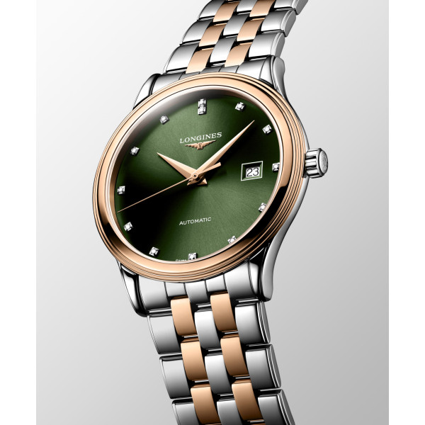 Montre Longines Flagship classic 40 mm Automatique Cadran Vert soleillé Bracelet Acier