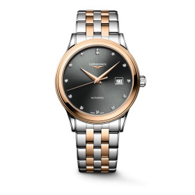Montre Longines Flagship classic 40 mm Automatique Cadran Sunray anthracite Bracelet Acier