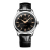 Montre Longines Conquest heritage 38 mm Automatique Cadran Noir laqué poli Bracelet Cuir d'alligator
