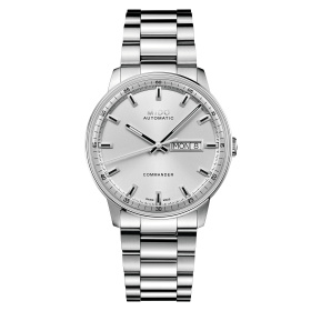 Montre Mido Commander Datoday Cadran Argent Bracelet Acier inoxydable