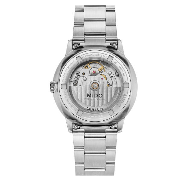 Montre Mido Commander Datoday Cadran Argent Bracelet Acier inoxydable
