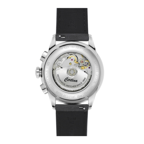 Montre Certina DS-1 Chrono Auto Cadran Blanc Bracelet Cuir