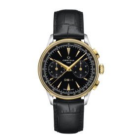 Montre Certina DS-1 Chrono Auto Cadran Noir Bracelet Cuir