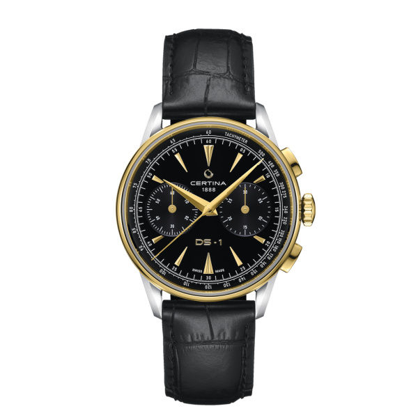 Montre Certina DS-1 Chrono Auto Cadran Noir Bracelet Cuir