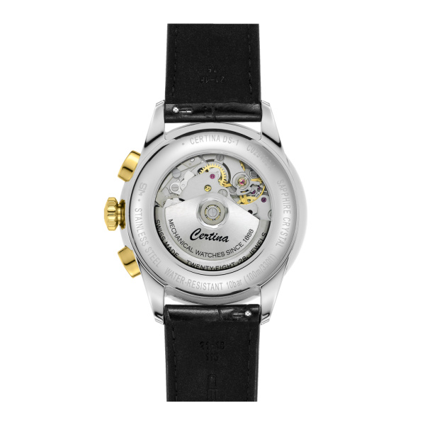 Montre Certina DS-1 Chrono Auto Cadran Noir Bracelet Cuir