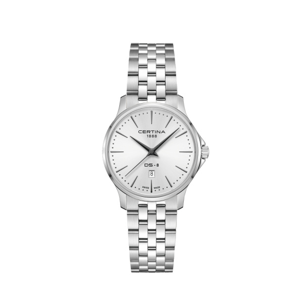 Montre Certina DS-8 Lady 31mm Cadran Blanc Bracelet Acier inoxydable