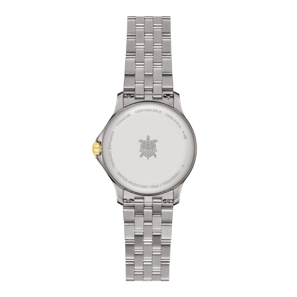 Montre Certina DS-8 Lady 31mm Cadran Argent Bracelet PVD,Titane