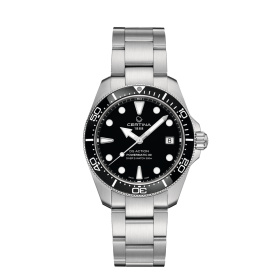 Montre Certina DS Action Diver 38mm Powermatic 80 Cadran Noir Bracelet Acier inoxydable