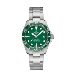 Montre Certina DS Action Diver 38mm Powermatic 80 Cadran Vert Bracelet Acier inoxydable