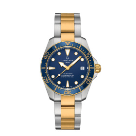 Montre Certina DS Action Diver 38mm Powermatic 80 Cadran Bleu Bracelet Acier inoxydable,PVD