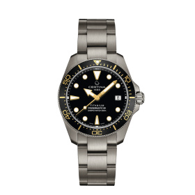 Montre Certina DS Action Diver 38mm Powermatic 80 Cadran Noir Bracelet Titane