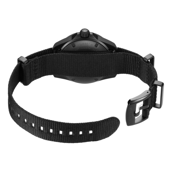 Montre Certina DS Action Diver 38mm Powermatic 80 Cadran Noir Bracelet NATO,Synthétique