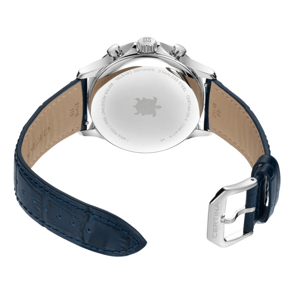 Montre Certina DS-8 Chrono Cadran Bleu Bracelet Cuir
