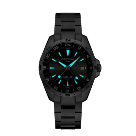 Montre Certina DS-X GMT Cadran Gris Bracelet Acier inoxydable