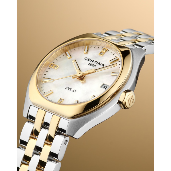 Montre Certina DS-2 Lady Cadran Nacre Bracelet PVD,Acier inoxydable