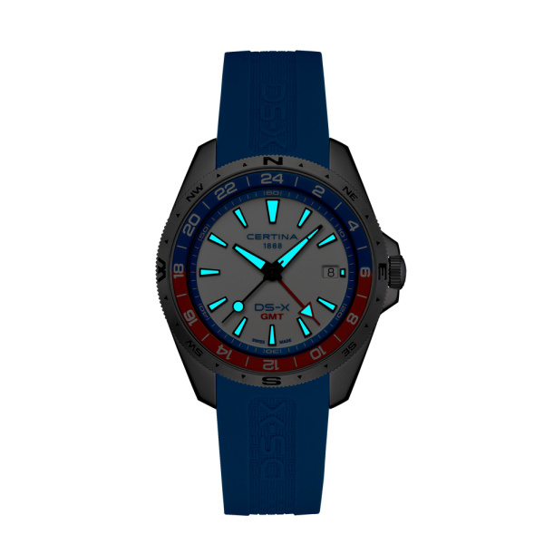 Montre Certina DS-X GMT Cadran Blanc Bracelet Caoutchouc