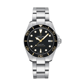 Montre Certina DS Action Diver 40.5mm Powermatic 80 Cadran Noir Bracelet Acier inoxydable