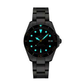 Montre Certina DS Action Diver 40.5mm Powermatic 80 Cadran Noir Bracelet Acier inoxydable