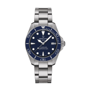 Montre Certina DS Action Diver 40.5mm Powermatic 80 Cadran Bleu Bracelet Titane