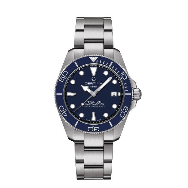 Montre Certina DS Action Diver 40.5mm Powermatic 80 Cadran Bleu Bracelet Titane