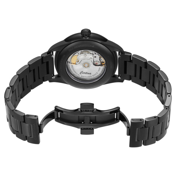 Montre Certina DS-1 Big Date Powermatic 80 Cadran Noir Bracelet PVD,Acier inoxydable