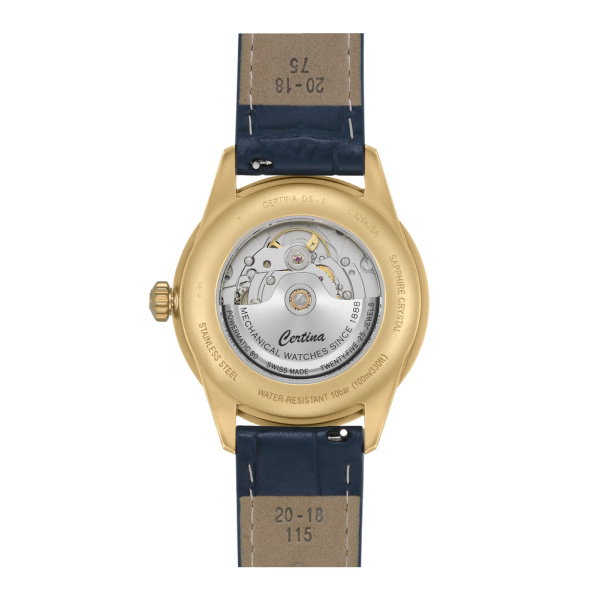 Montre Certina DS-1 Big Date Powermatic 80 Cadran Bleu Bracelet Acier inoxydable,Cuir