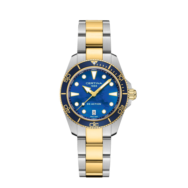 Montre Certina DS Action 34.5mm Cadran Nacre Bracelet PVD,Acier inoxydable