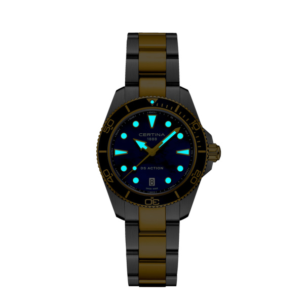 Montre Certina DS Action 34.5mm Cadran Nacre Bracelet PVD,Acier inoxydable