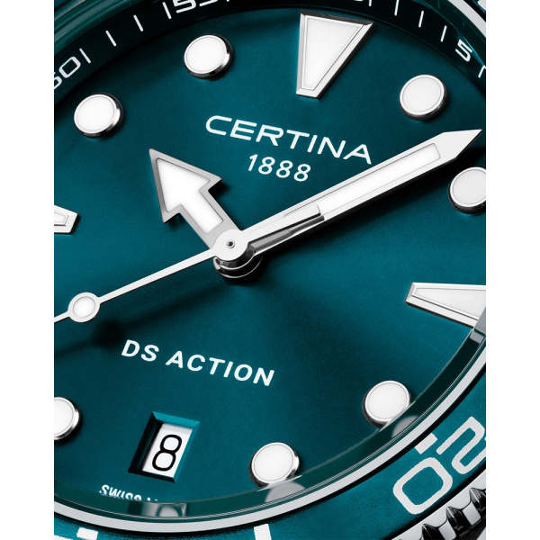 Montre Certina DS Action 40mm Cadran Vert Bracelet Acier inoxydable