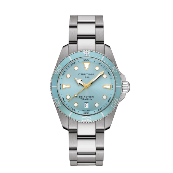 Montre Certina DS Action 40mm Cadran Bleu clair Bracelet Titane