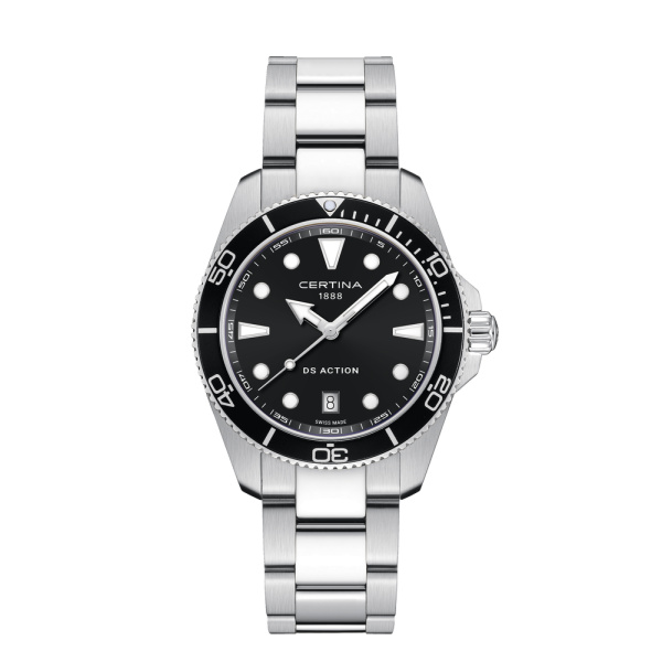 Montre Certina DS Action 40mm Cadran Noir Bracelet Acier inoxydable