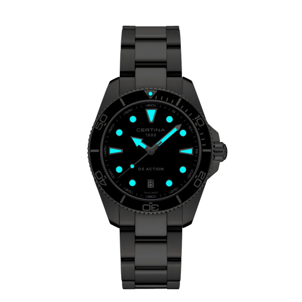 Montre Certina DS Action 40mm Cadran Noir Bracelet Acier inoxydable