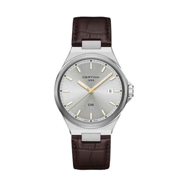 Montre Certina DS-7 Quartz Cadran Argent Bracelet Acier inoxydable,Cuir