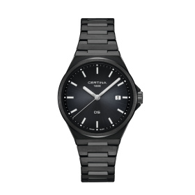 Montre Certina DS-7 Quartz Cadran Noir Bracelet PVD,Acier inoxydable
